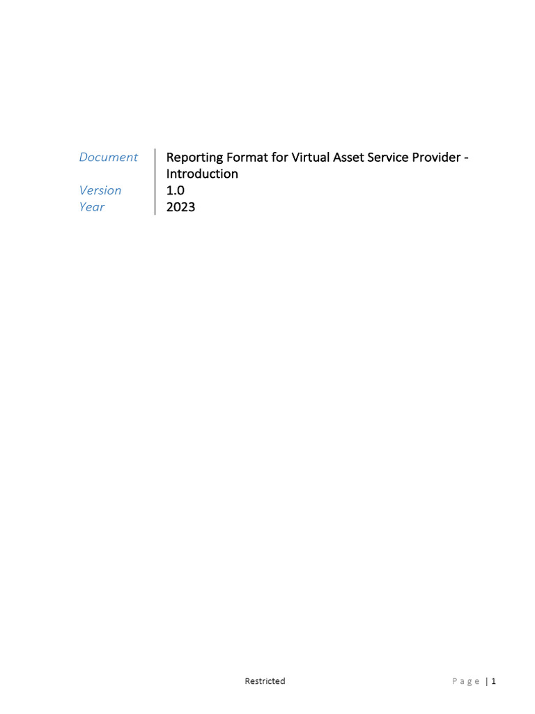 VASP Reporting Format Overview 2023 | PDF | Debits And Credits ...