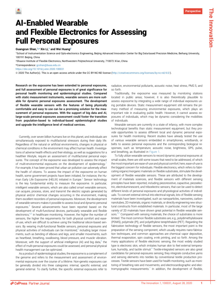 AI Wearable Sensors for Personal Exposure | PDF | Wearable Technology ...