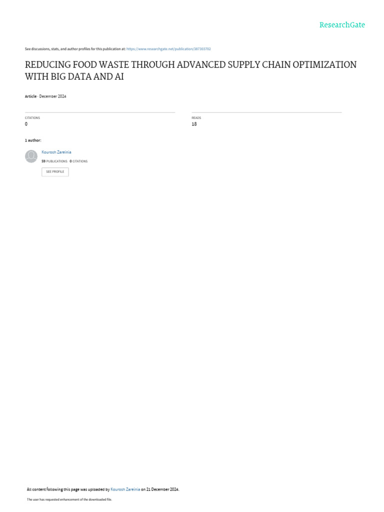 Optimize Food Supply Chains with AI & Big Data | PDF | Artificial ...