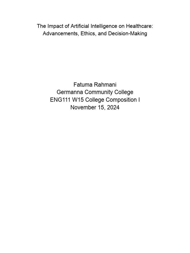 AI's Transformative Role in Healthcare Ethics | PDF | Artificial ...