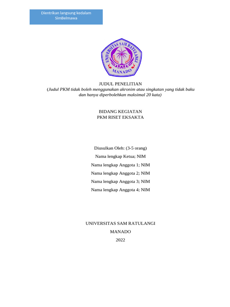 Panduan Penulisan Proposal PKM Riset | PDF