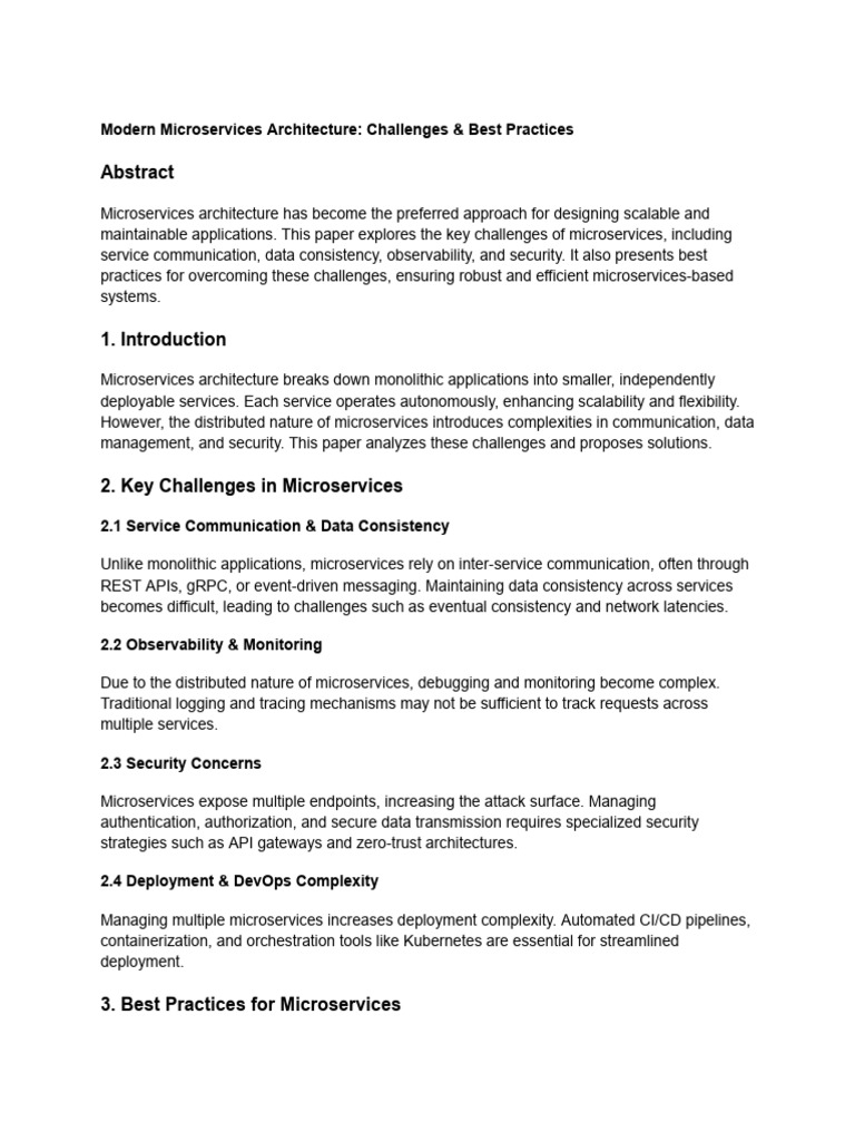 Microservices Architecture: Challenges & Solutions | PDF | Computer ...