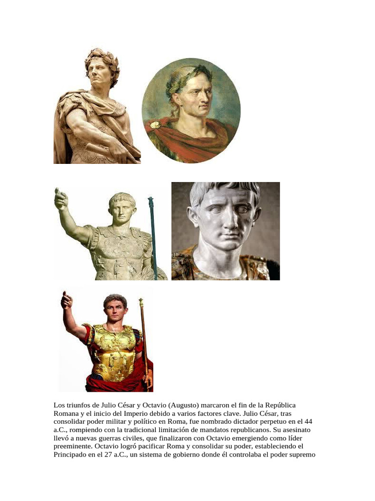 Triunfos de César y Octavio en Roma | PDF