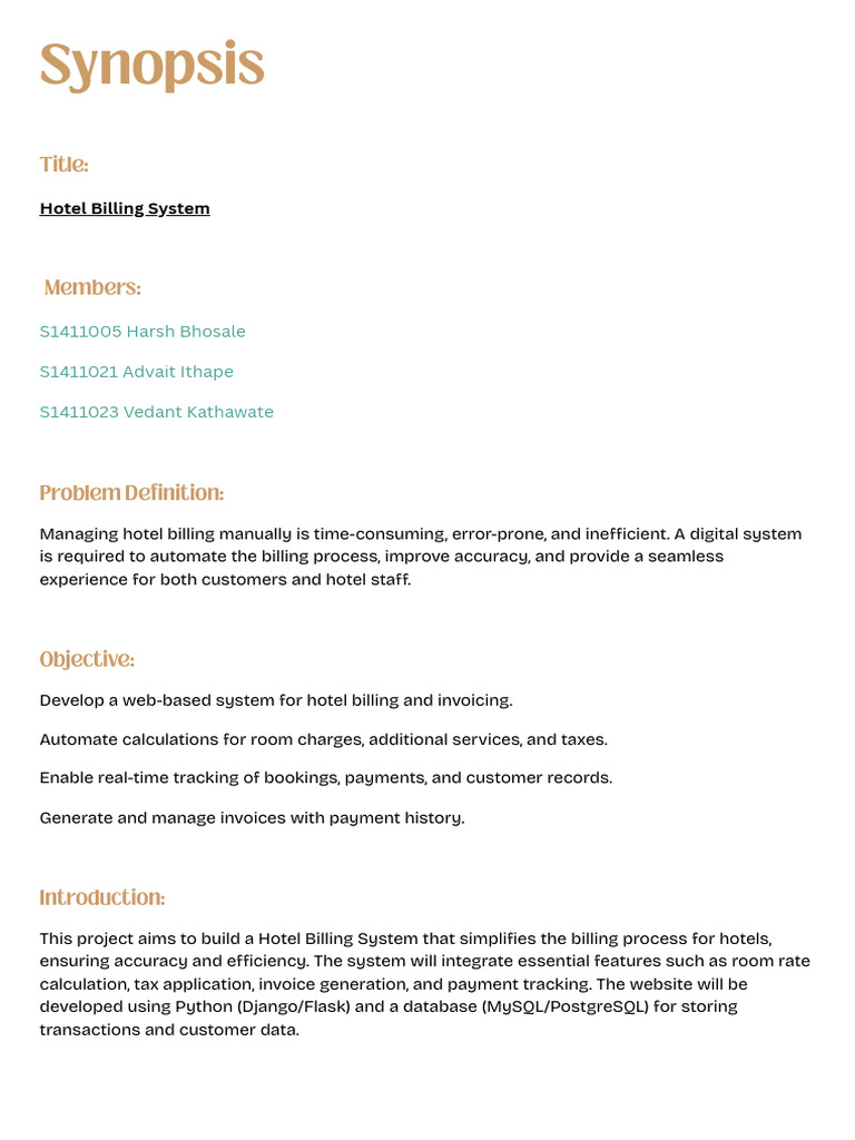 Synopsis 20250225 005609 0000 | PDF | Databases | Postgre Sql