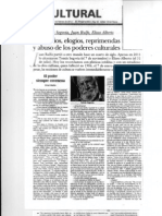 Vituperios, Elogios, Reprimendas y Abuso de Los Poderes Culturales