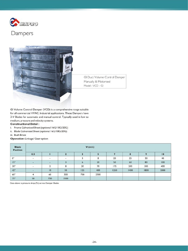 Grill & Diffuser Damper | PDF