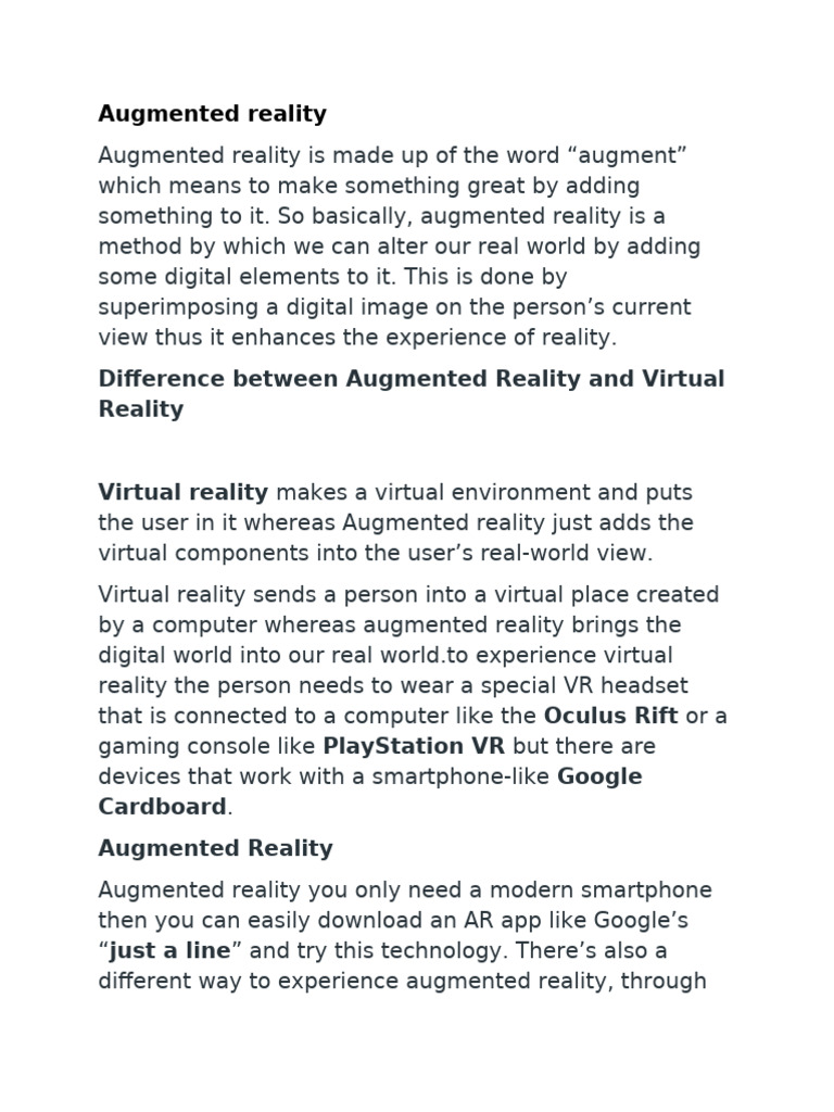 T - Augmented Reality | PDF