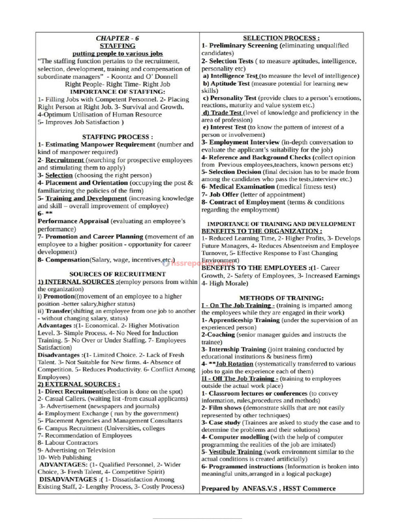 Hssreporter - Com - +2 BS - Chapter 6, One Page Notes | PDF