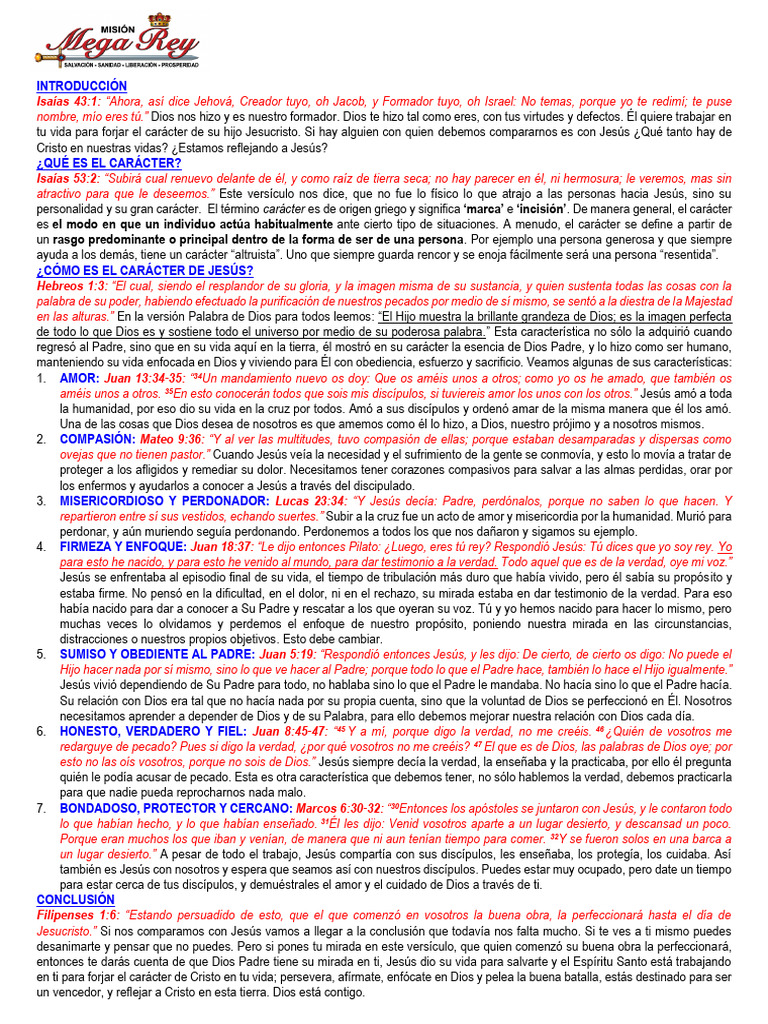 4-02-25 Forjando El Caracter de Cristo | PDF | Jesús | Amor
