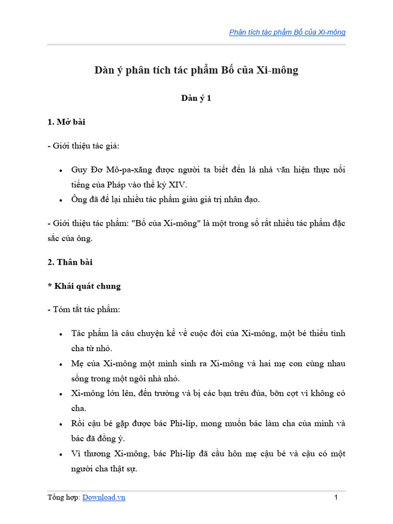 Phan Tich Tac Pham Bo Cua Xi Mong | PDF