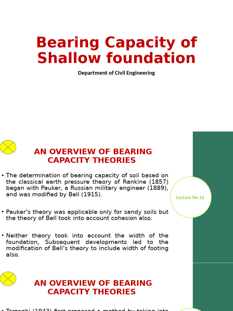 Overview of Shallow Foundation Capacity | PDF | Applied And ...