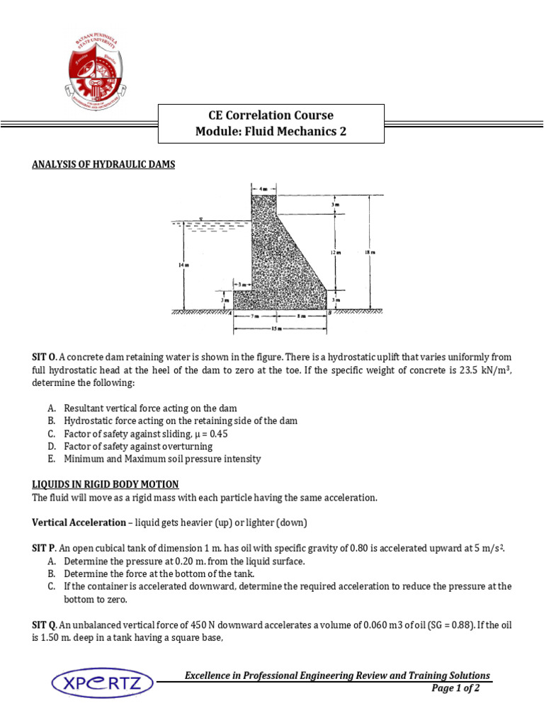 Fluid Mechanics 2 Pdf Pressure Force