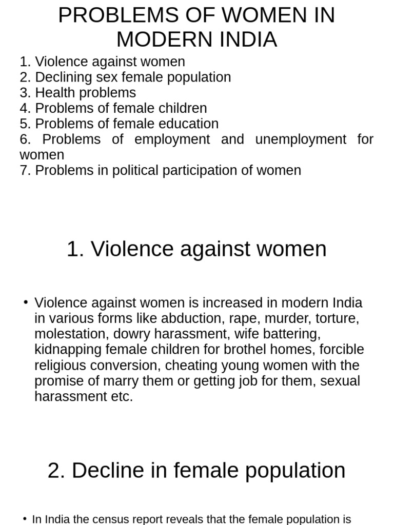 Challenges Faced by Women in India | PDF | Violence Against Women ...