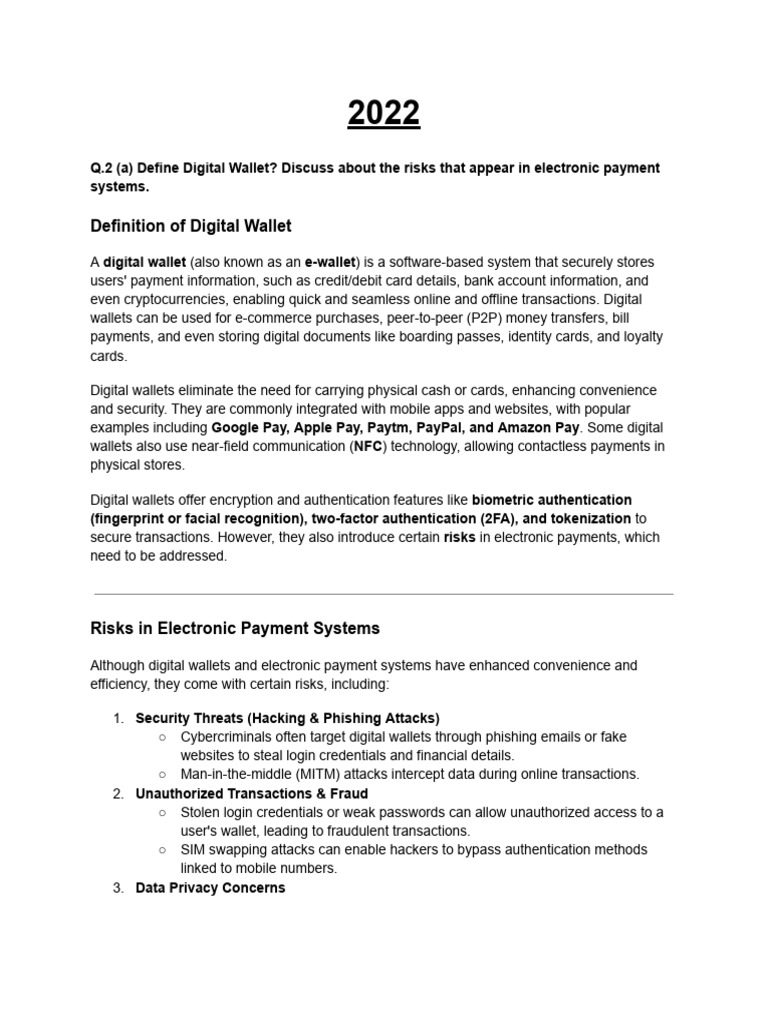 Digital Wallets: Risks & Benefits Explained | PDF | Computer Security ...