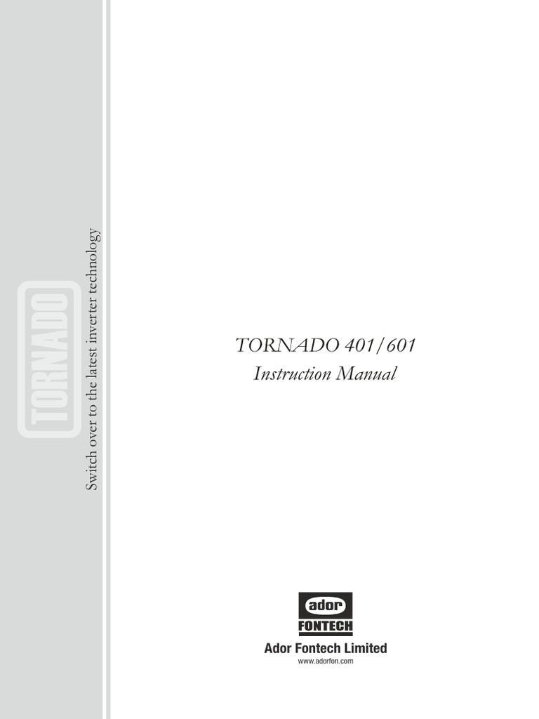 Tornado 401 Welding Machine Manual | PDF | Welding | Construction