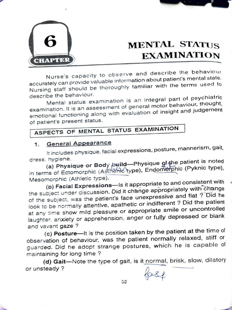 Mental Status Examination | PDF | Senses | Delusion