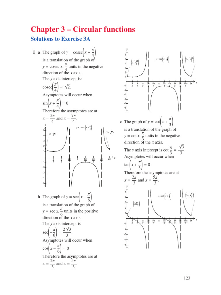 Chapter 3 - Circular Functions - worked solutions | PDF | Trigonometric ...