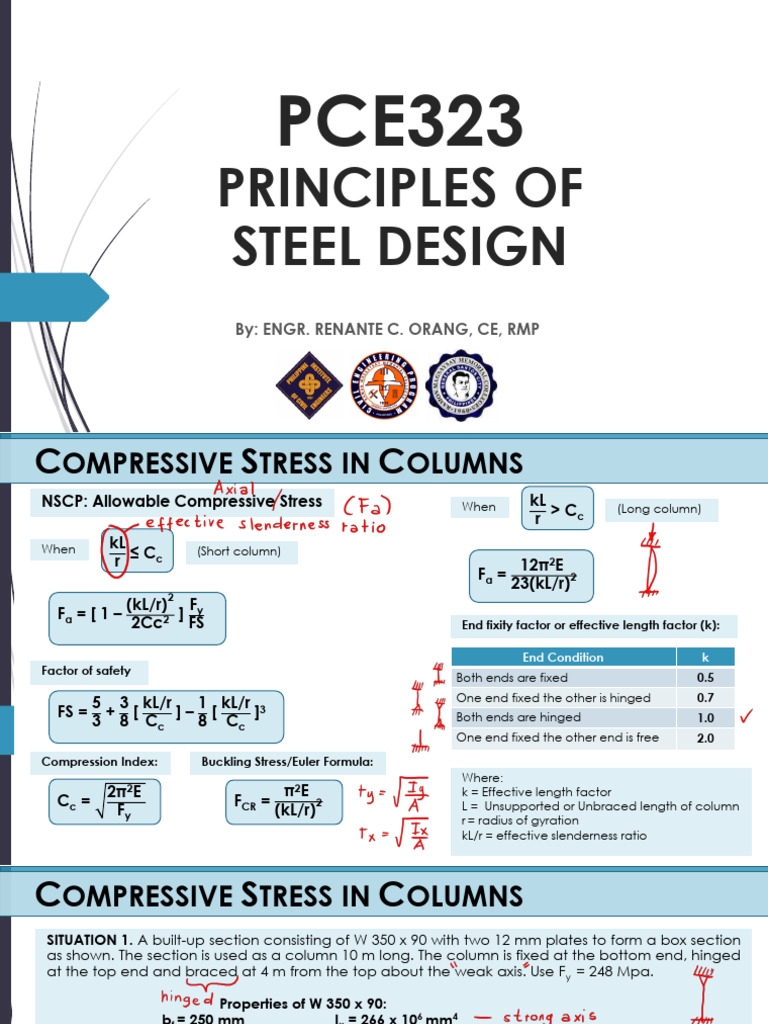 PCE323 PRINCIPLES OF STEEL DESIGN DAY 7 2nd Sem Inked 2024 2025 | PDF ...