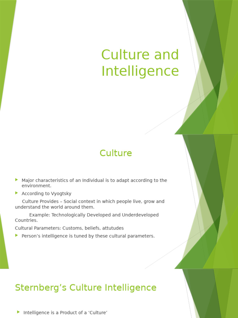 Culture's Impact on Intelligence Types | PDF