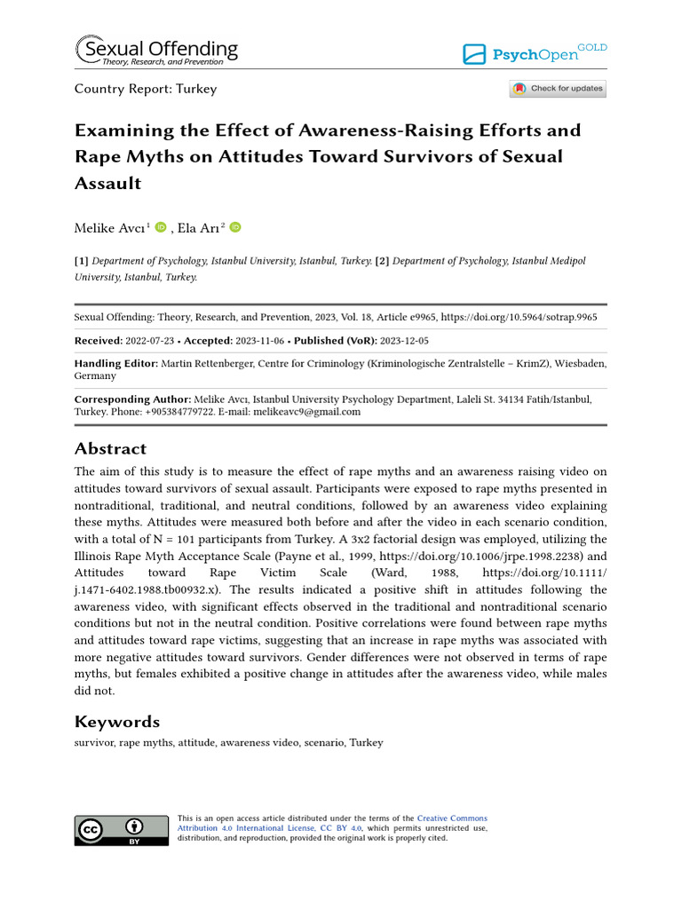 Examining The Effect of Awareness-Raising Efforts and Rape Myths On ...
