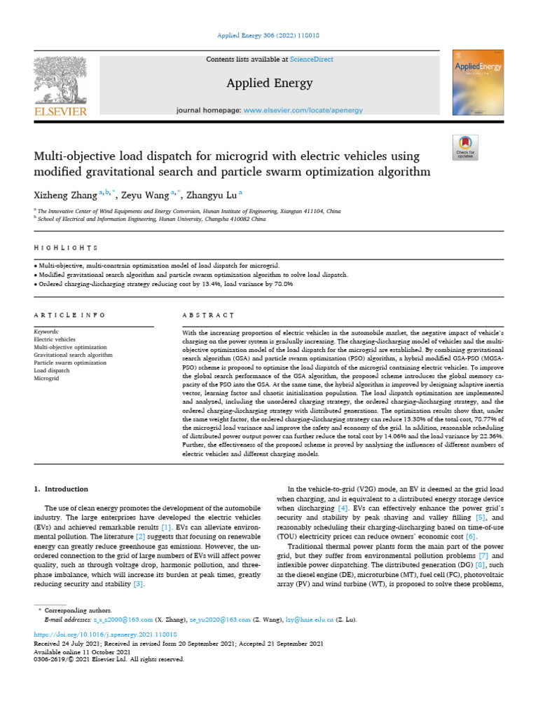 1.multi-Objective Load Dispatch For Microgrid With Electric Vehicles ...