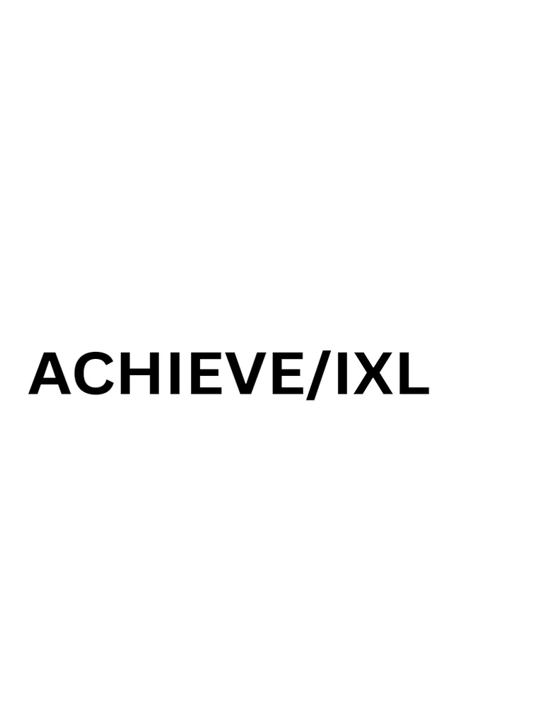 Achieve ixl pdf
