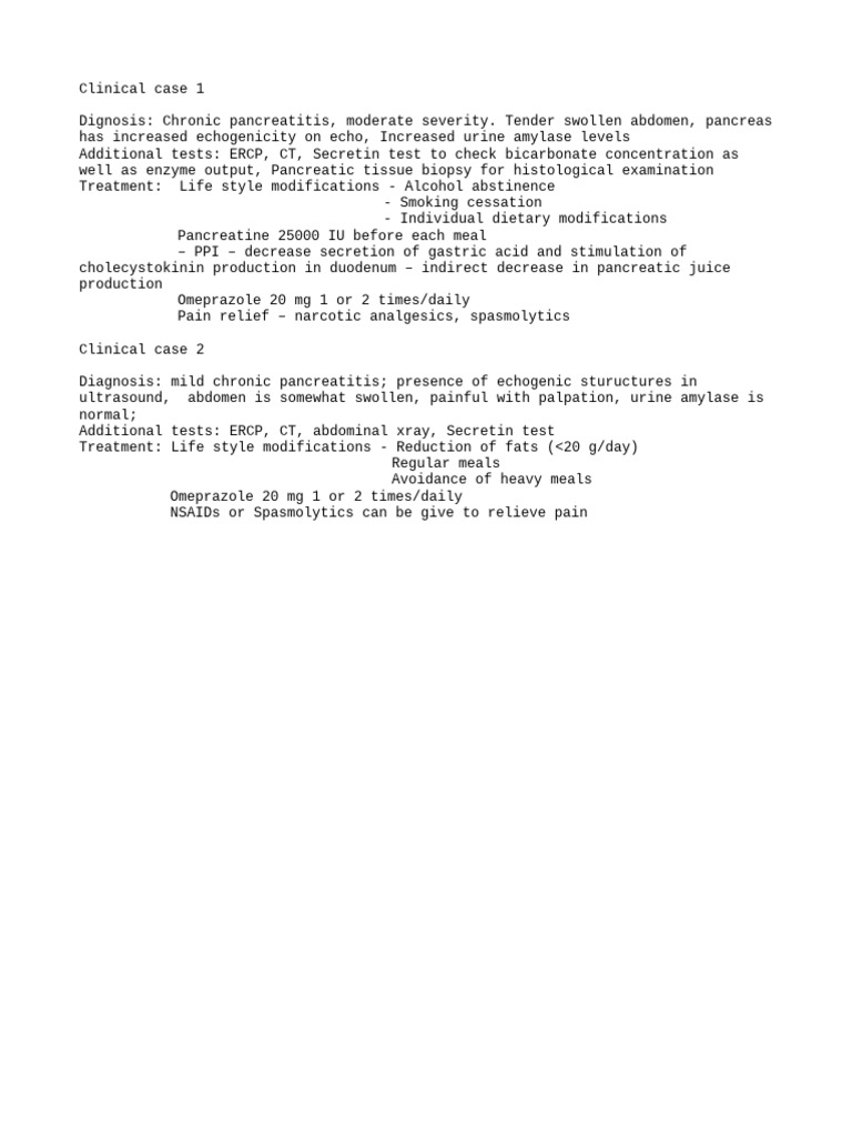 Chronic Pancreatitis Cases | PDF