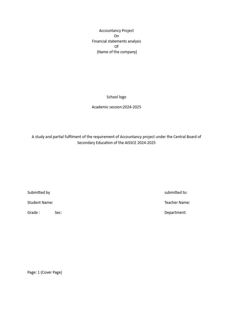 Accountancy Project Bibliography Guide | PDF