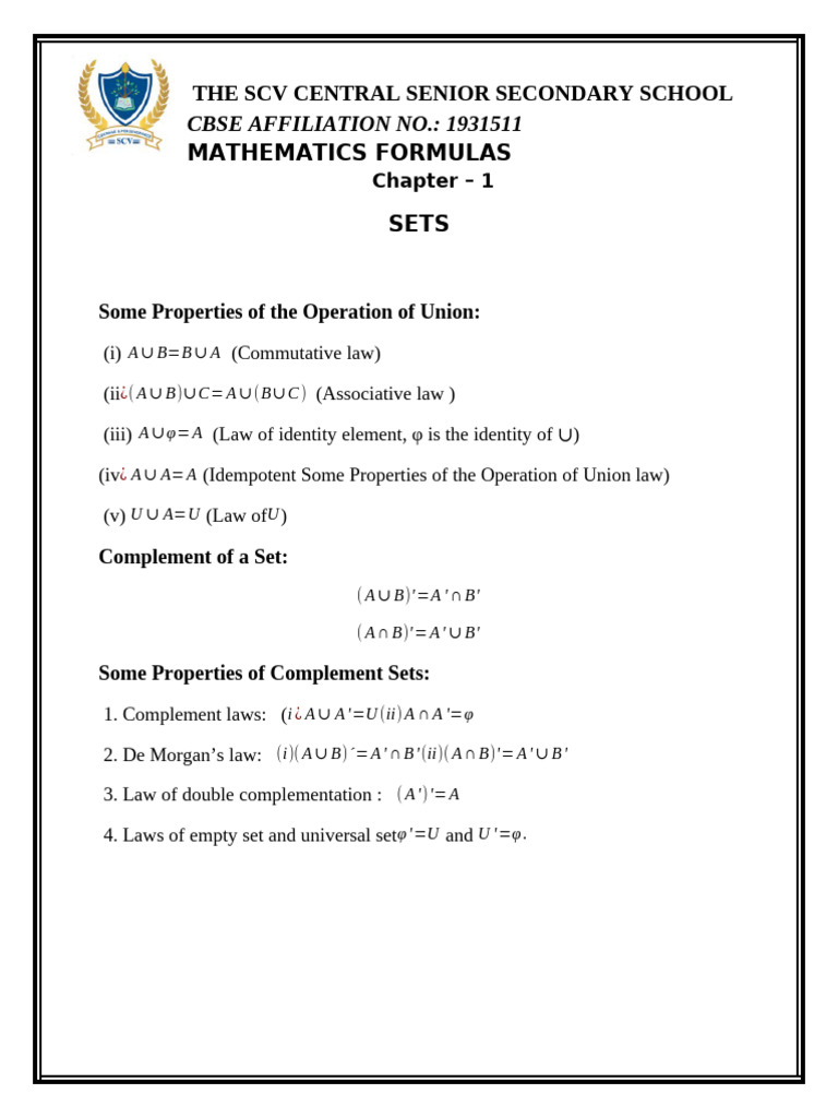 Class 9 Mathematics Formulas Guide | PDF | Complex Number ...