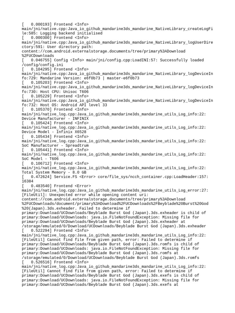 Android File Access Errors Log | PDF | System Software | Software