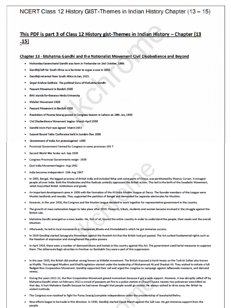 12-history-NCERT-GIST-Part-3-jkchrome | PDF | Partition Of India ...