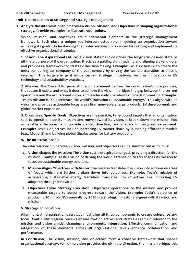 Strategic Management in Business Dynamics | PDF | Strategic Management ...