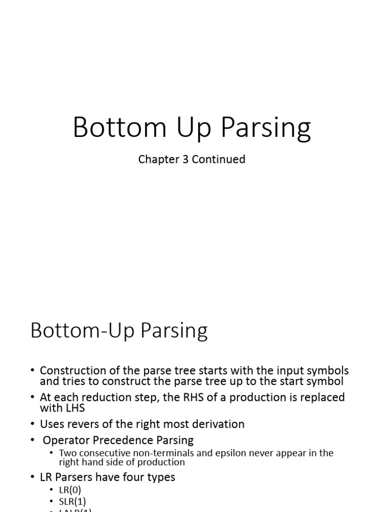 CD - Chap3 - III - Bottom Up Parsing | PDF | Parsing | Computer Programming