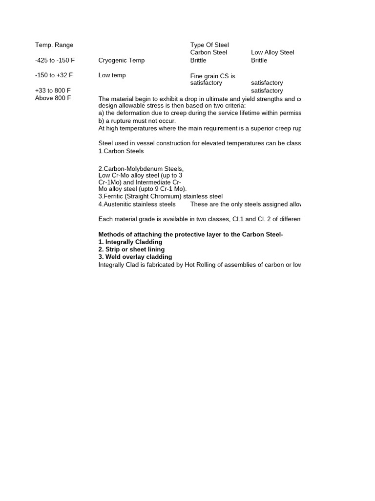 Steel Types and Temperature Ranges | PDF | Steel | Strength Of Materials