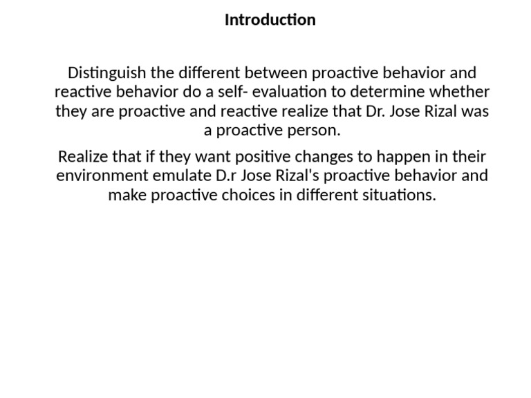 Proactive vs Reactive Behavior Guide | PDF