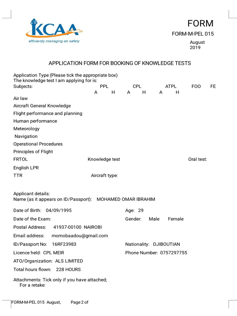 Knowledge Test Booking Application | PDF | Aeronautics | Aviation