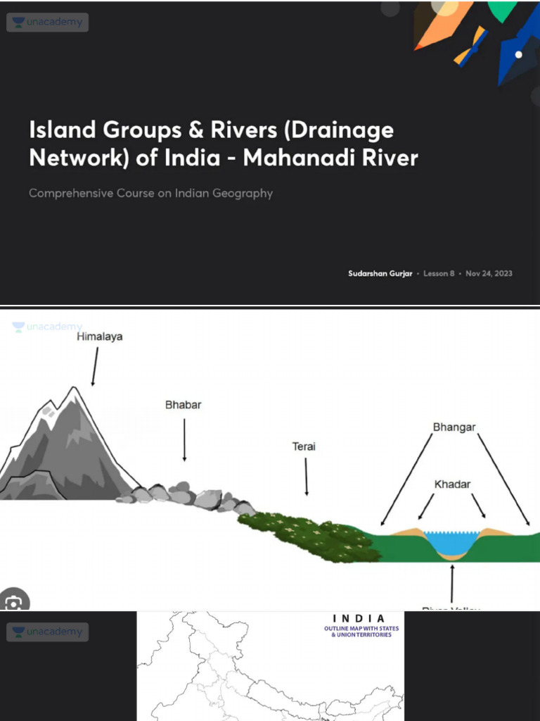 Island Groups Rivers Drainage Network of India Mahanadi River No | PDF