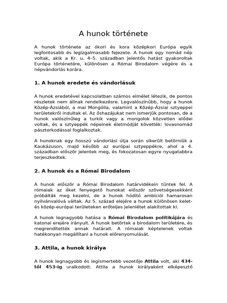 A Hunok Története | PDF