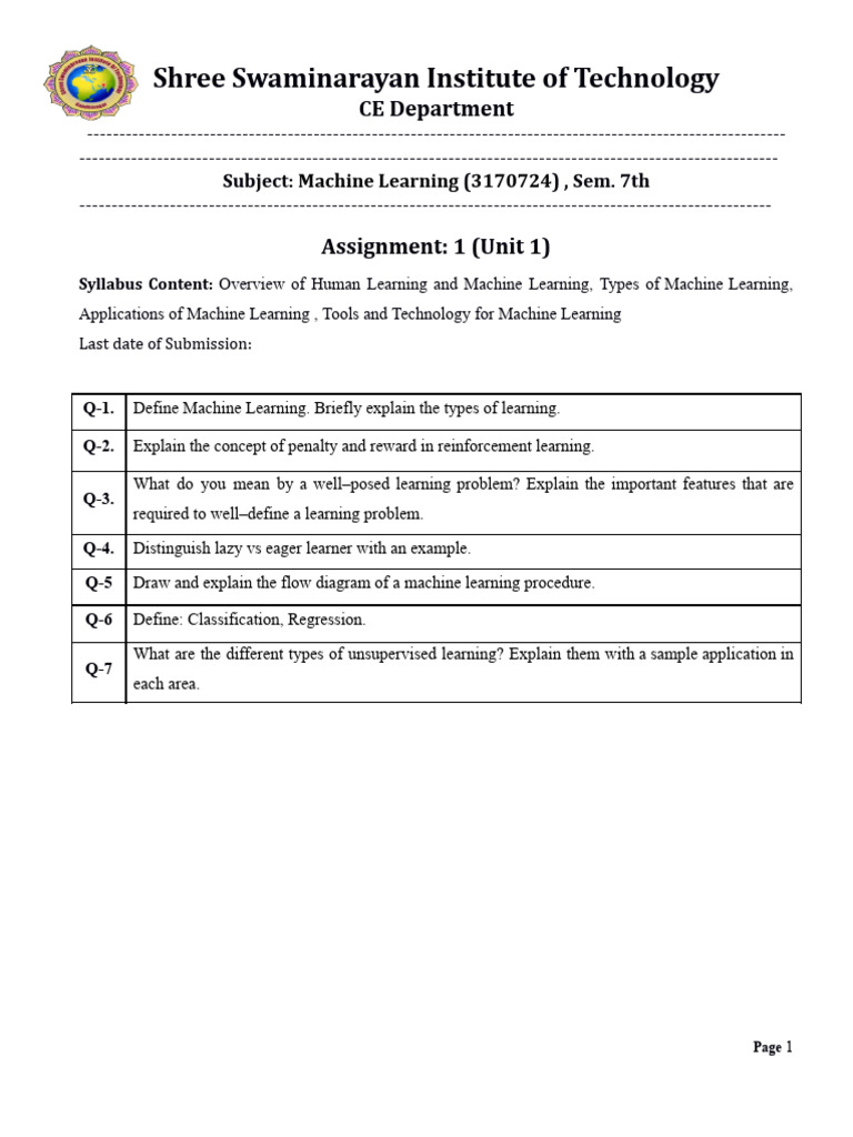 Machine Learning Assignments Overview | PDF | Machine Learning ...