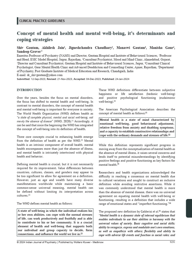 Understanding Mental Health and Well-Being | PDF | Mental Health ...