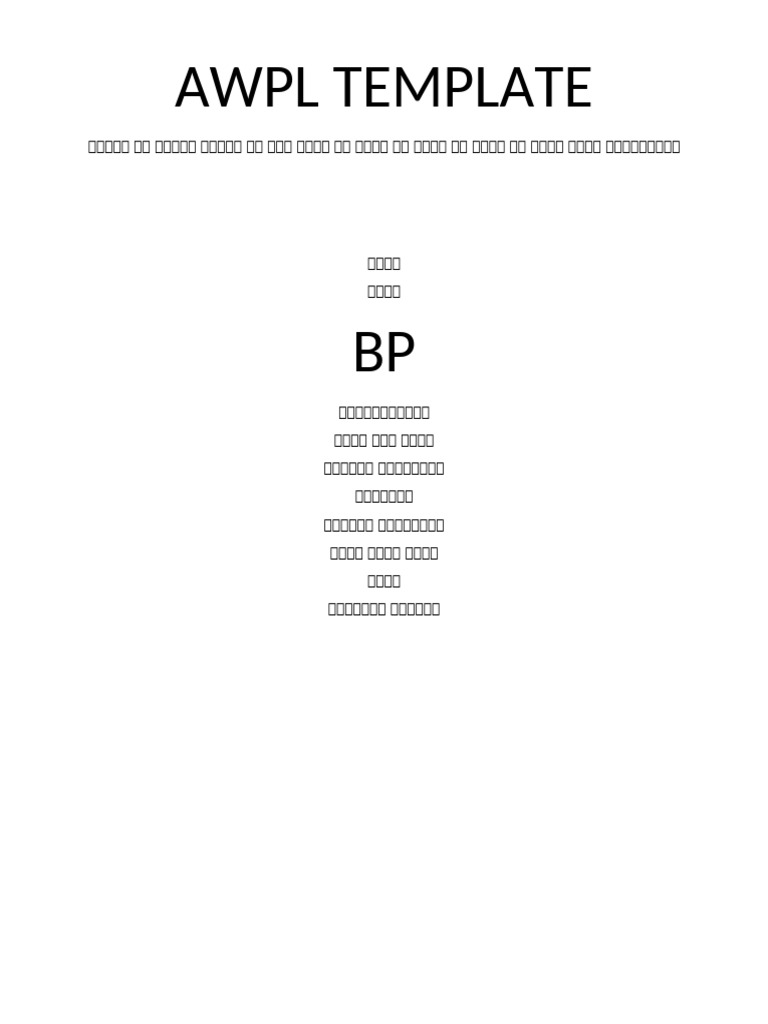 Awpl Template | PDF