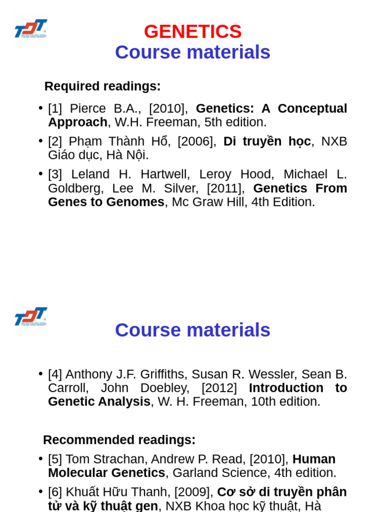 Essential Genetics Course Readings | PDF