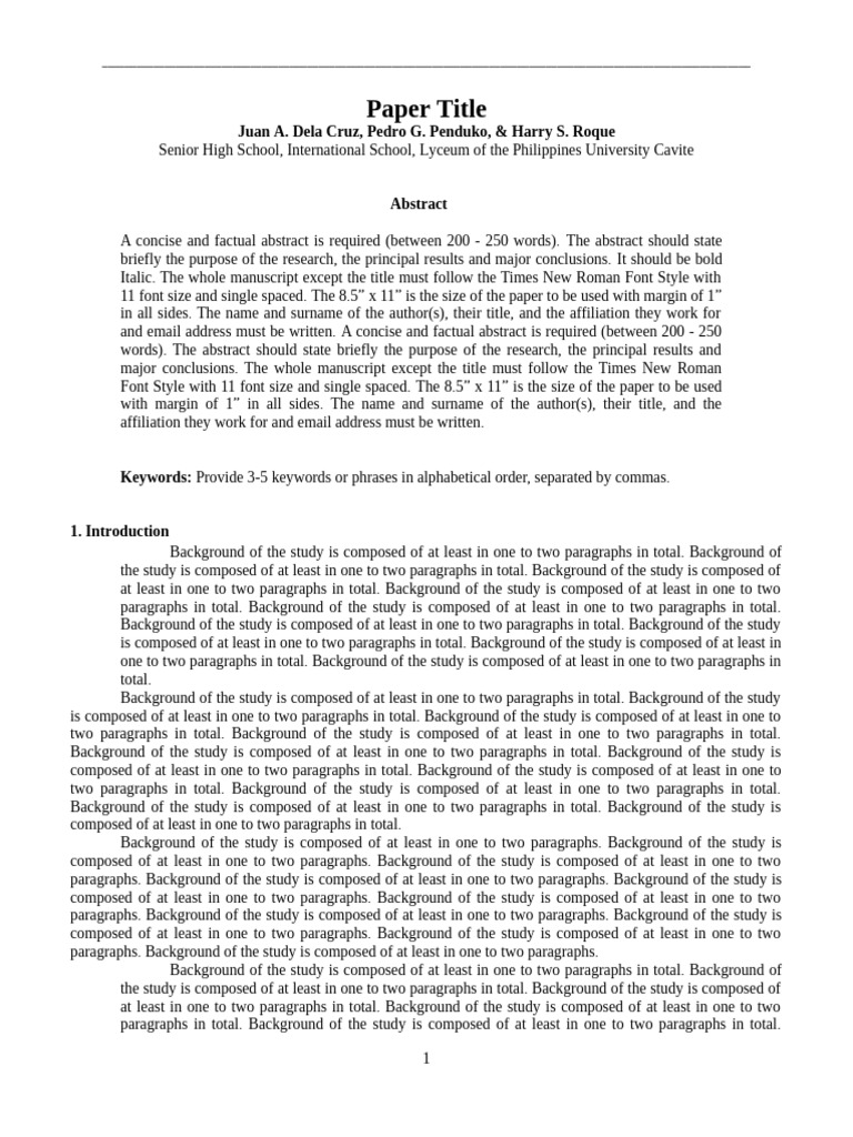 Research Paper Formatting Guidelines | PDF | Thesis | Questionnaire