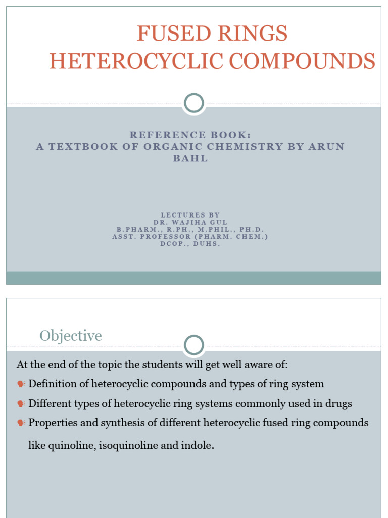 Fused Heterocyclic Compounds Overview | PDF | Heterocyclic Compound ...