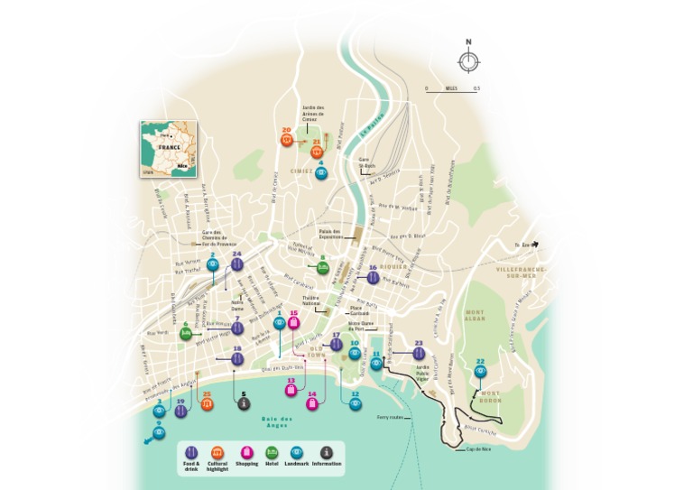 Nice City Map and Attractions Guide | PDF | Travel