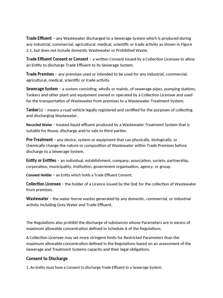 Trade Effluent Discharge Consent Guide | PDF | Sewage Treatment | Effluent