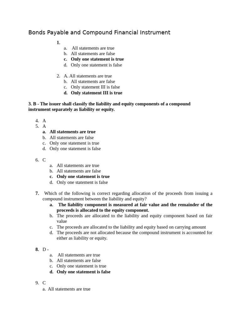 Bonds Payable and Financial Instruments Guide | PDF | Equity (Finance ...