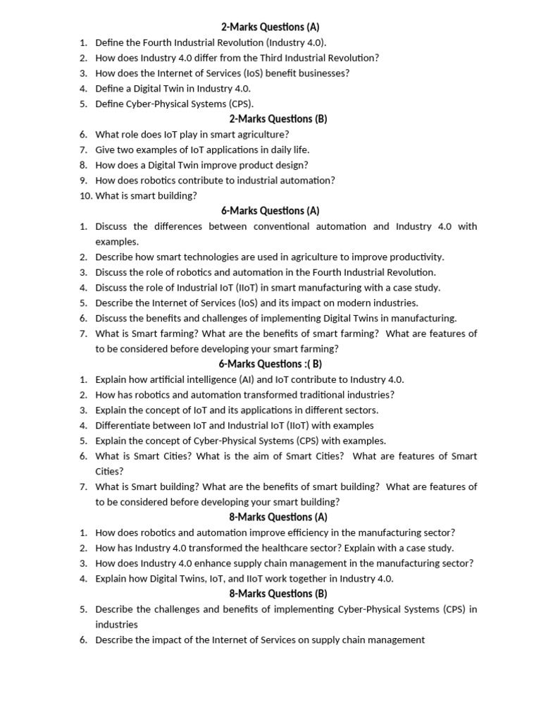 Industry 4.0 Key Concepts and Questions | PDF | Internet Of Things ...