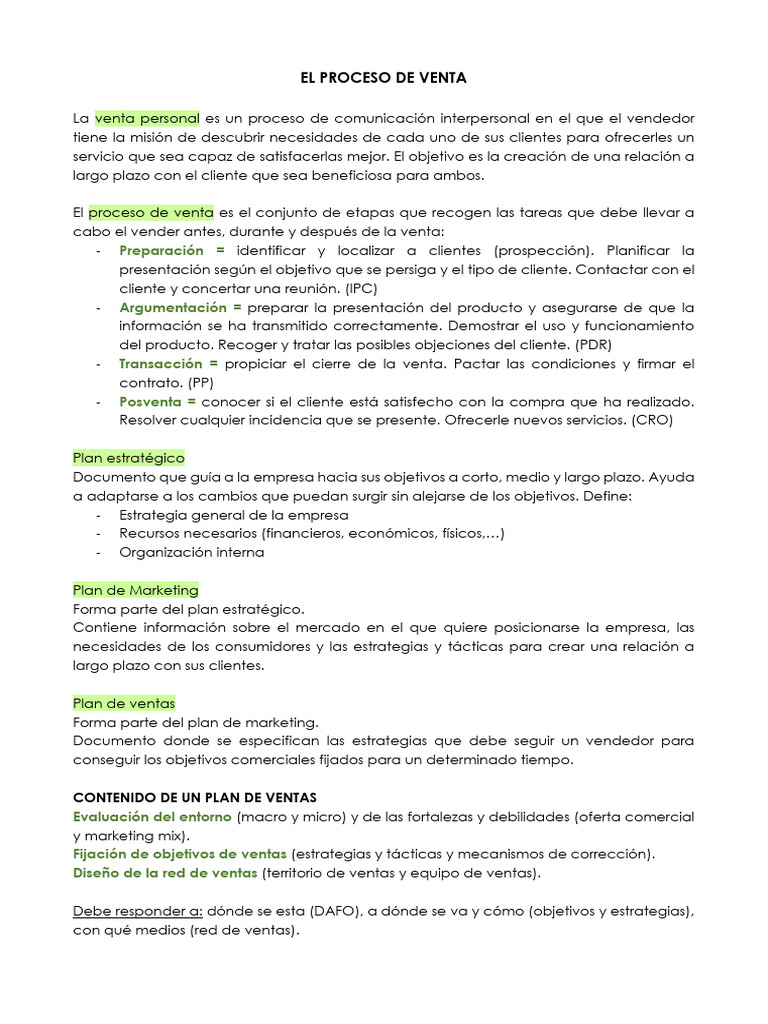 Guía Completa del Proceso de Venta | PDF | Ventas | Análisis FODA