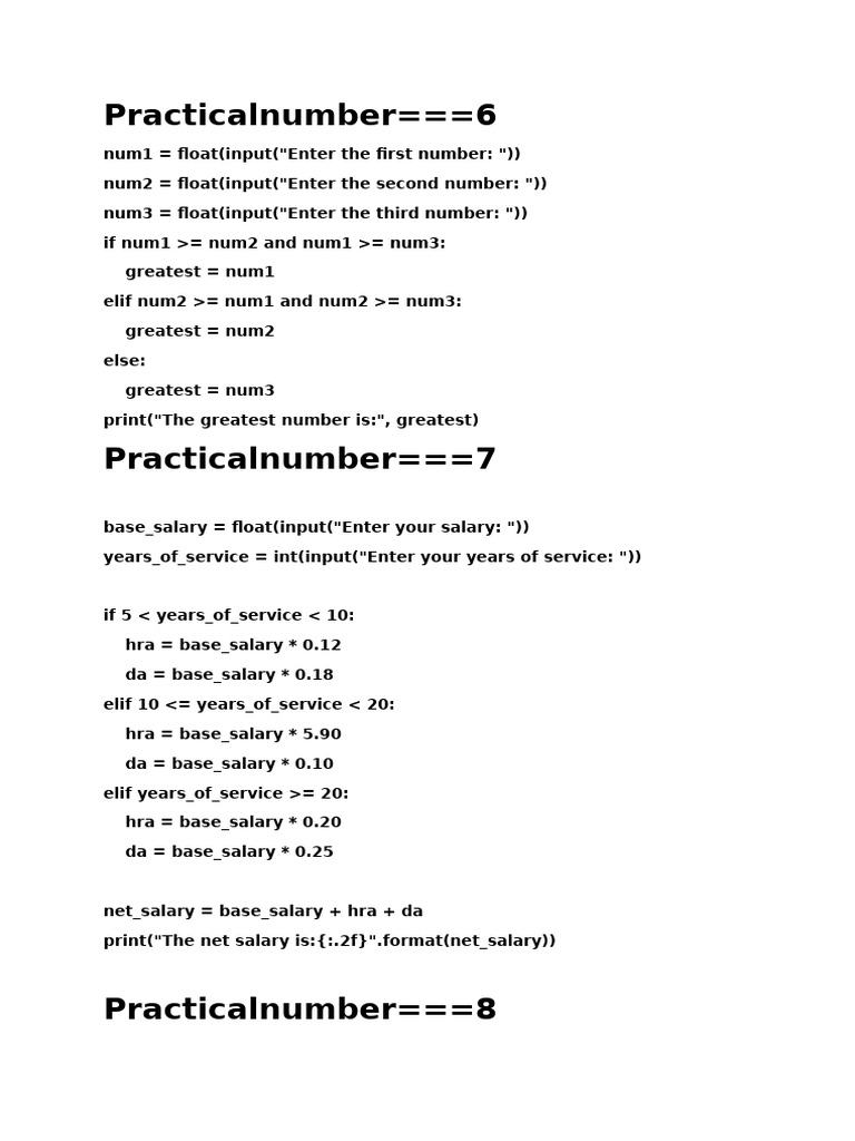 Python Practical Exercises and Solutions | PDF | Numbers | Fahrenheit